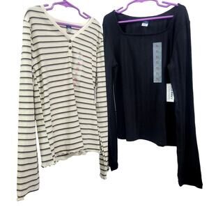 Old Navy Bundle 2 Girls Long Sleeve Tops Size LXL (14-16) New with Tags